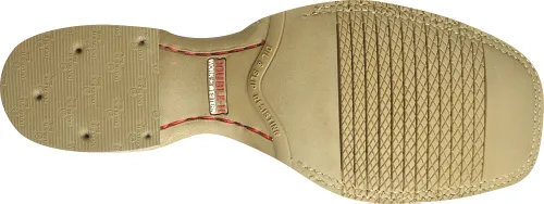 'Double H' Men's 12" Clifton Western Square Toe Roper - Buckskin / Red