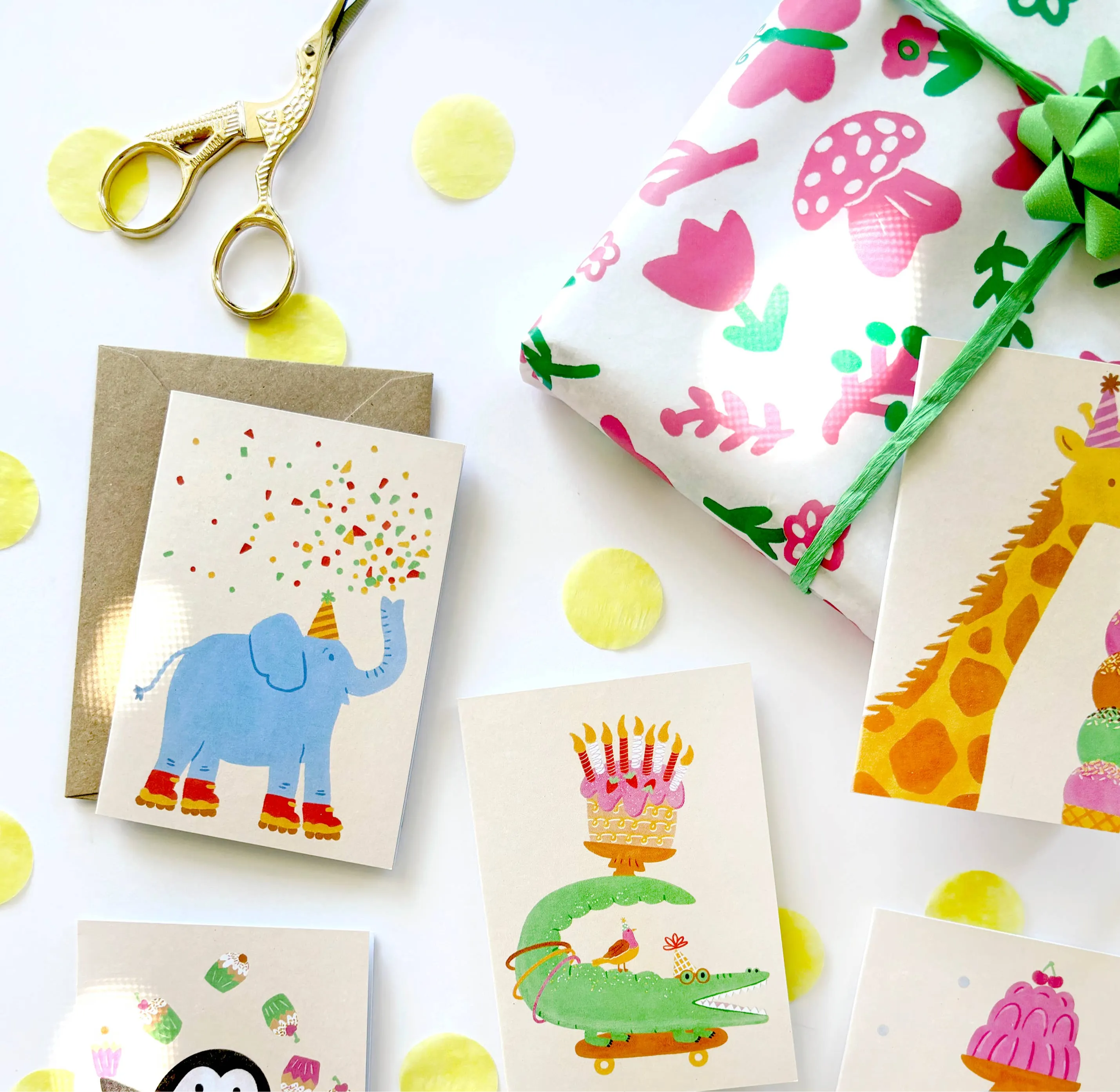 Elephant Mini Card - Illustrated Cute Kids Birthday