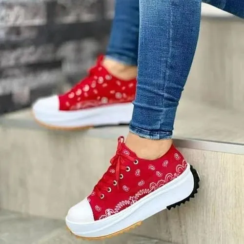 Fashion Pattern Canvas Women Sneakers Casual Sport Shoes