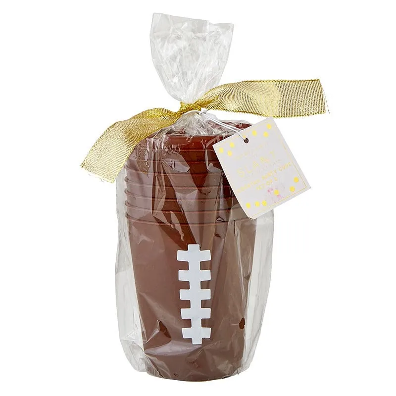 Football Cocktail Party Cups, Set of 8 Brown Football Cups, Great for Tailgating or Football Party