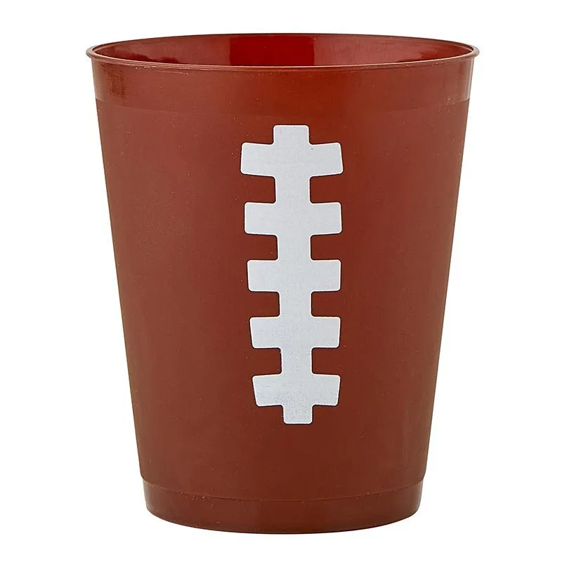 Football Cocktail Party Cups, Set of 8 Brown Football Cups, Great for Tailgating or Football Party