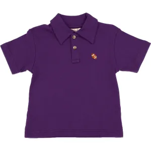 Football Embroidery SS Polo- Purple