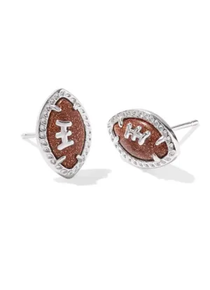 Football Stud Earring Rhod Orange Goldstone by Kendra Scott