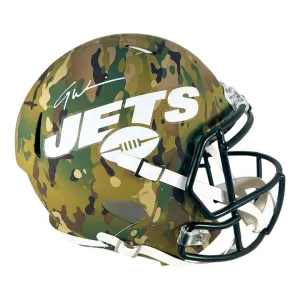 Garrett Wilson Signed New York Jets Camo Speed Full-Size Replica Football Helmet (Fanatics)