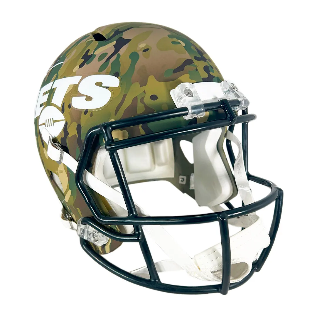 Garrett Wilson Signed New York Jets Camo Speed Full-Size Replica Football Helmet (Fanatics)