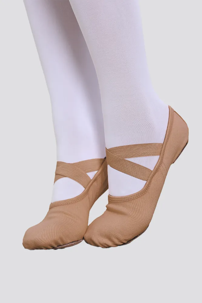 Girl's Cross Straps Canvas Ballet Shoes