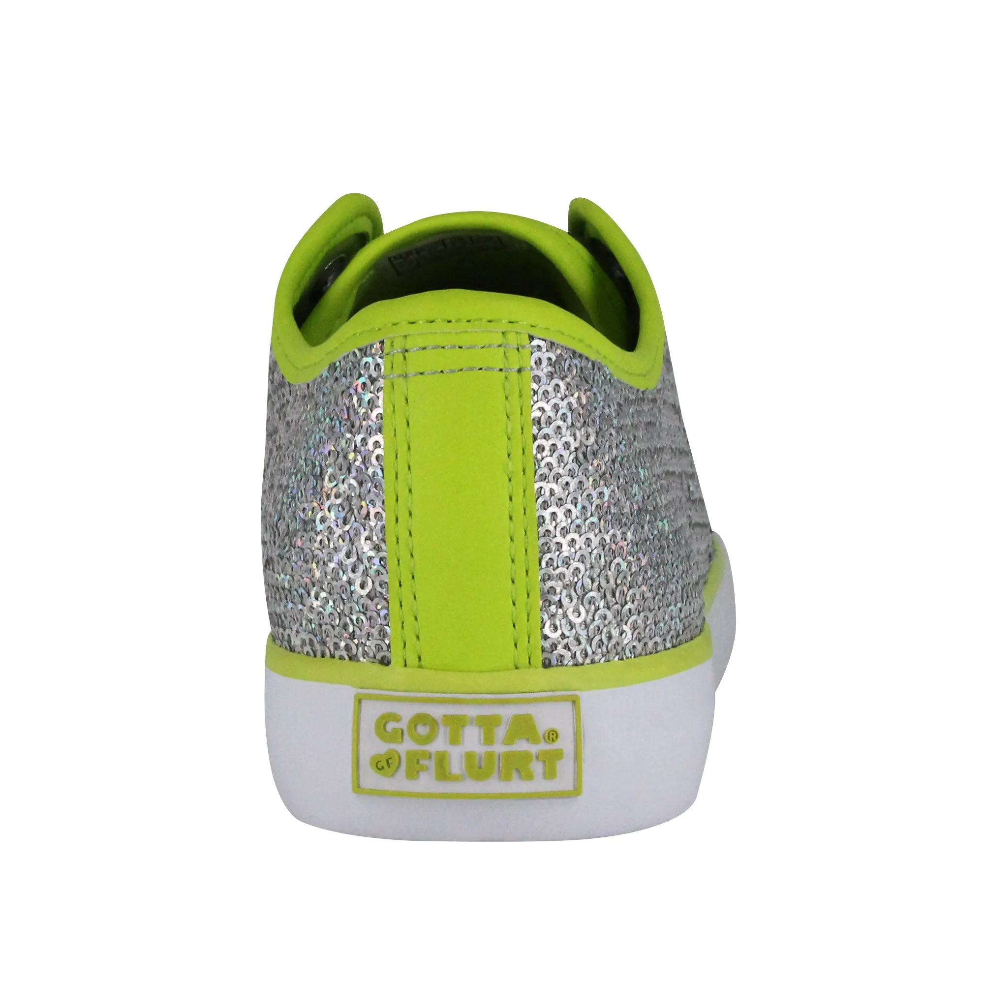 Gotta Flurt Women's Pizazz Silver/Lime Sequin Dance Sneaker