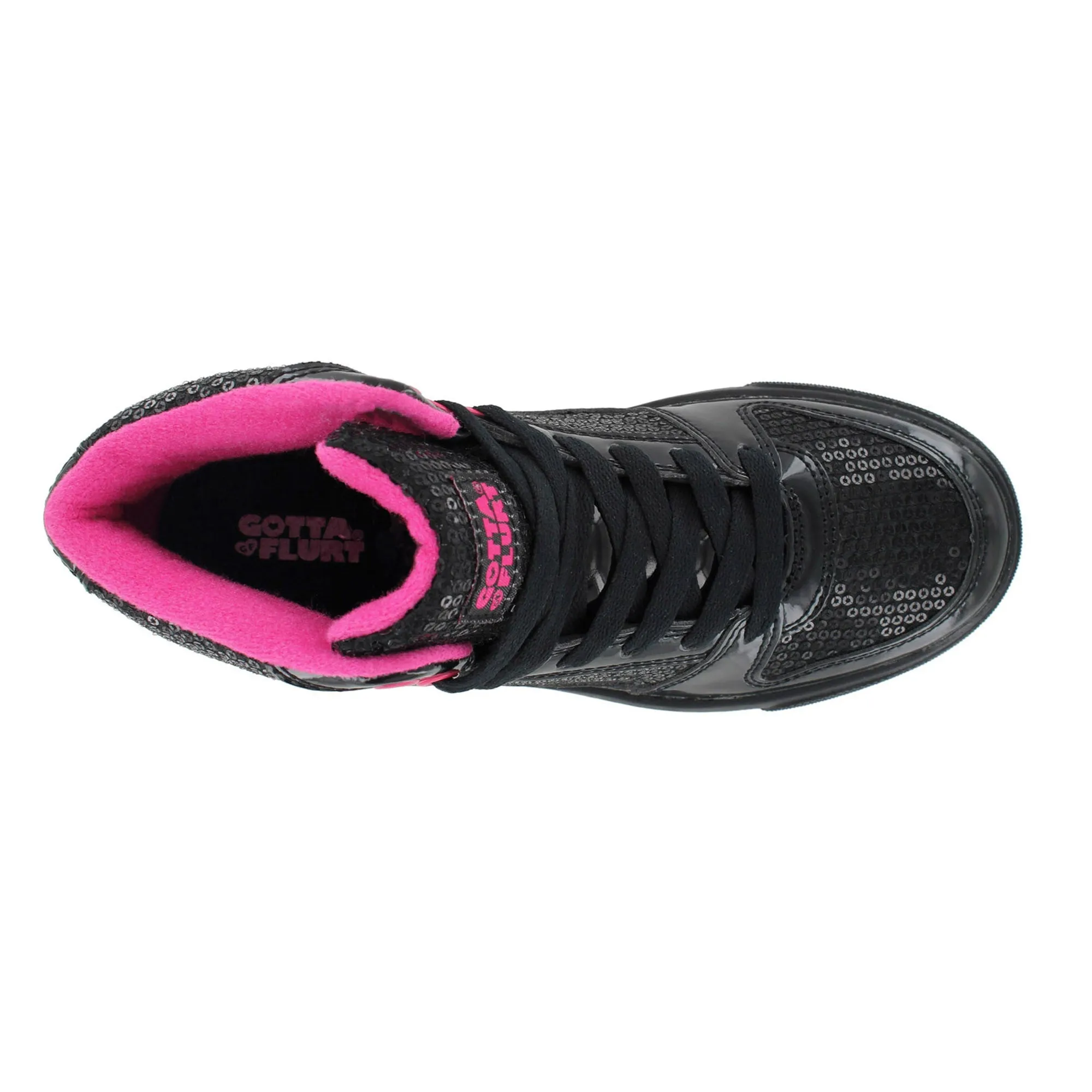 Gotta Flurt Women's Swerve Black Sequin Hip Hop Dance Sneaker