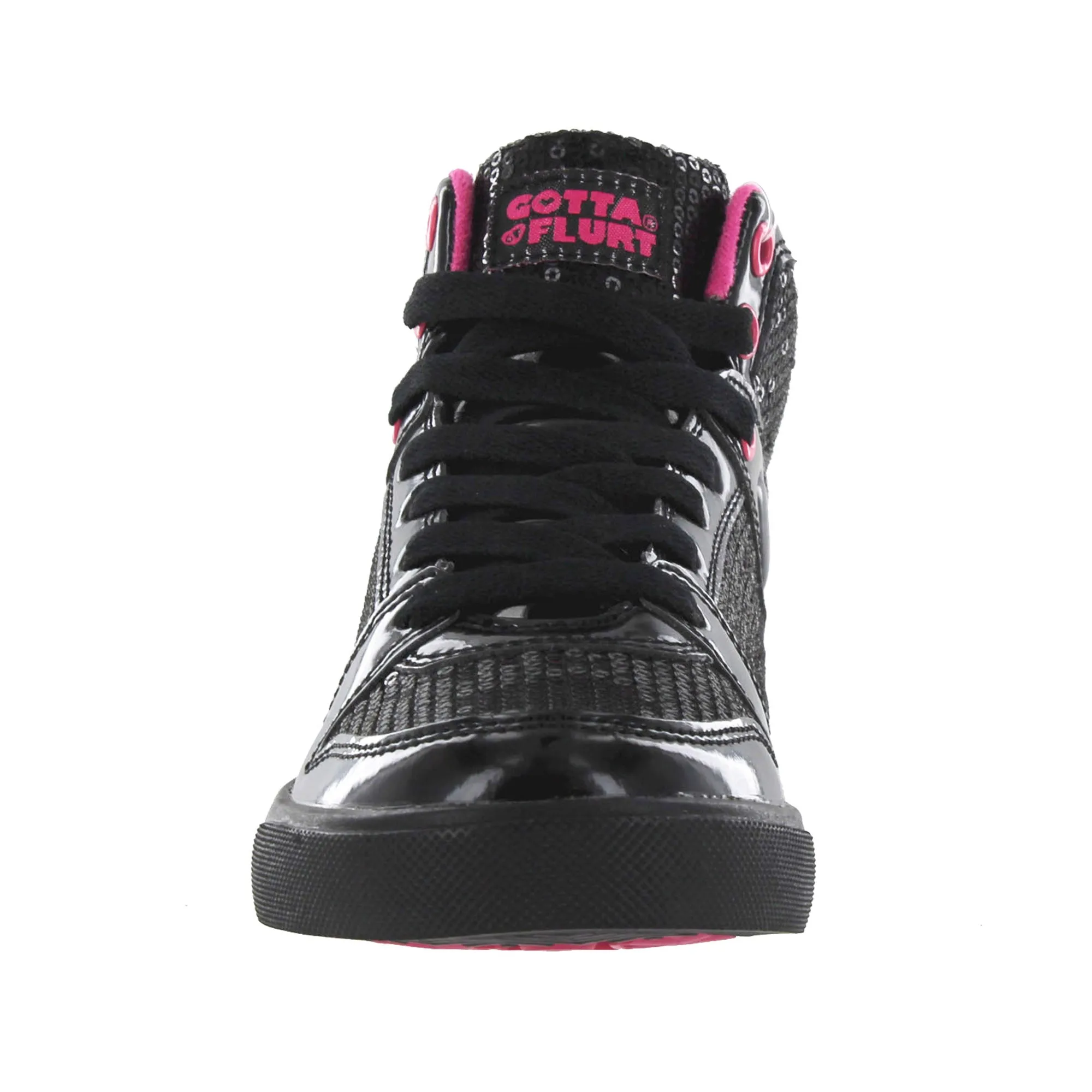 Gotta Flurt Women's Swerve Black Sequin Hip Hop Dance Sneaker