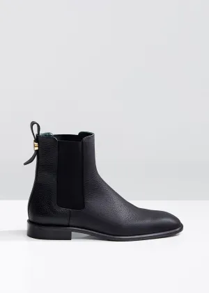 Grained Leather Chelsea Boots