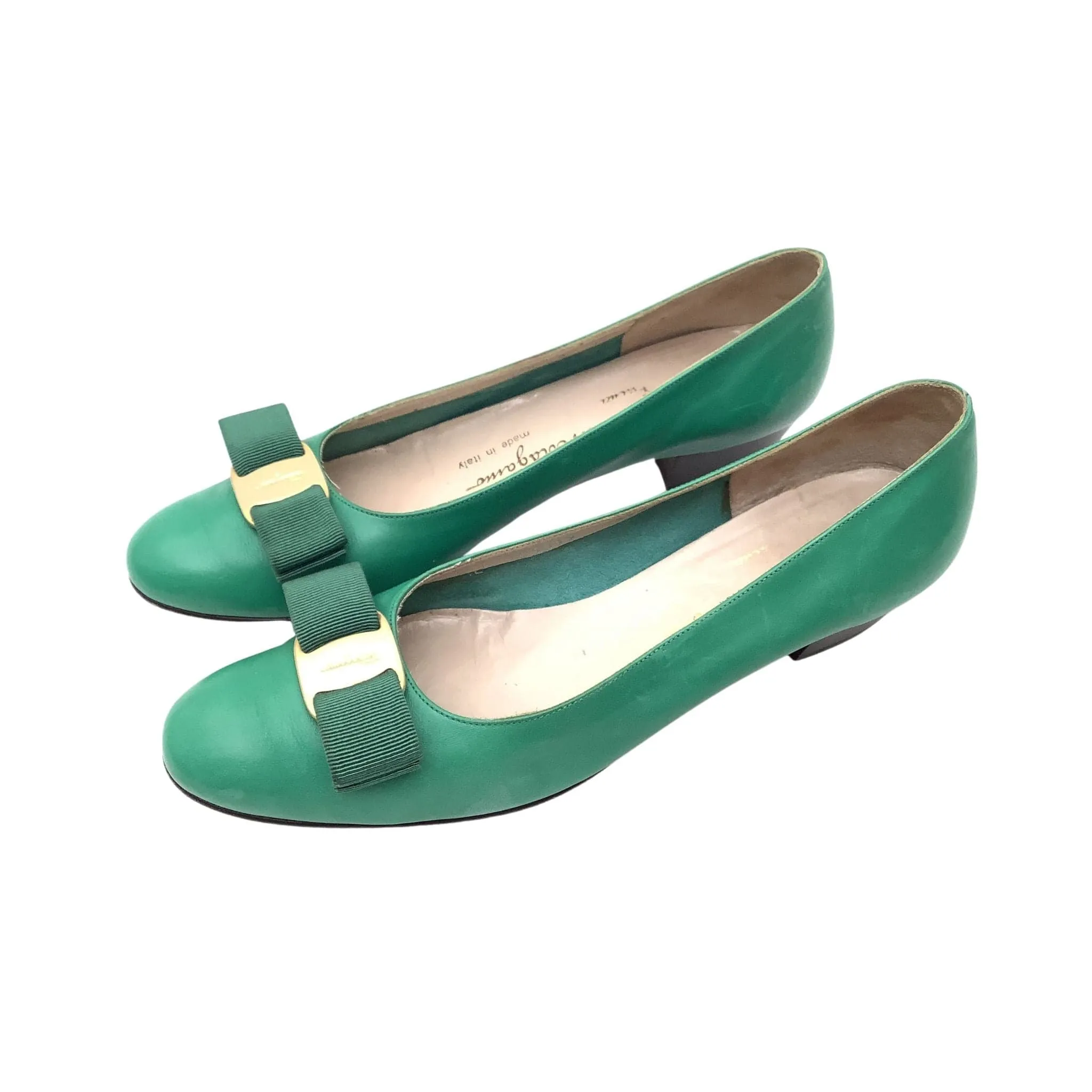 Green Ferragamo Heels