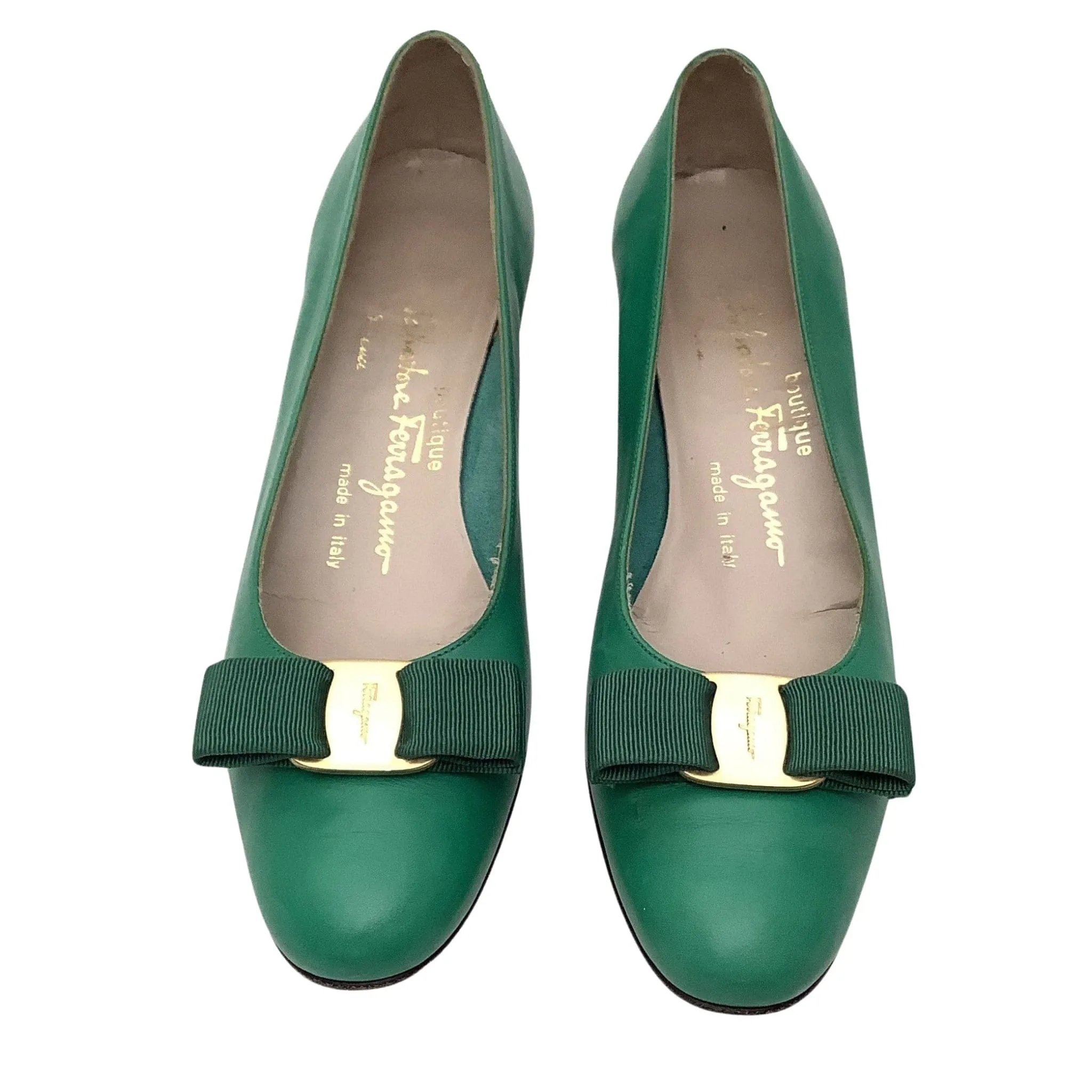 Green Ferragamo Heels