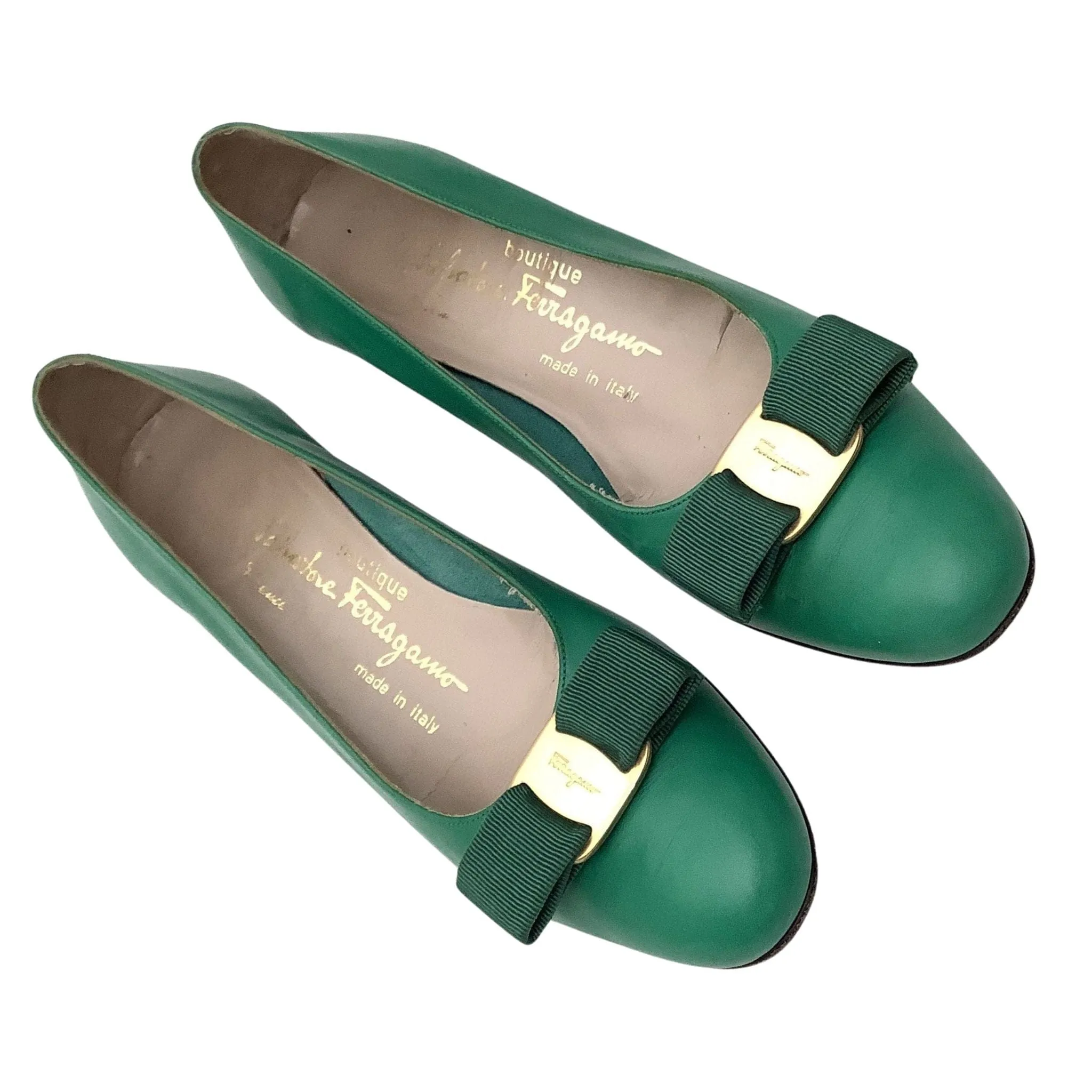 Green Ferragamo Heels