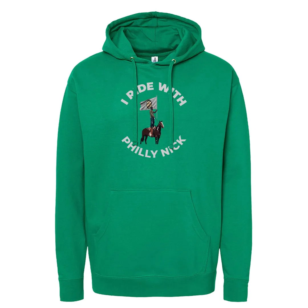 I Ride With Philly Nick Kelly Green Hoodie | Philadelphia Football