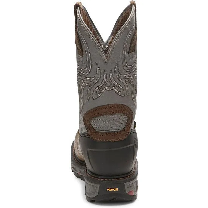 Justin Men's Tanker 11" Steel Toe Western Work Boot -Brown- WK2102