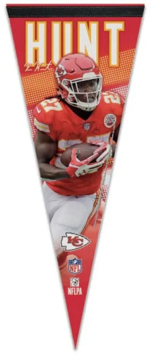 Kareem Hunt "Signature Series" K.C. Chiefs Premium Felt Collector's PENNANT - Wincraft 2017