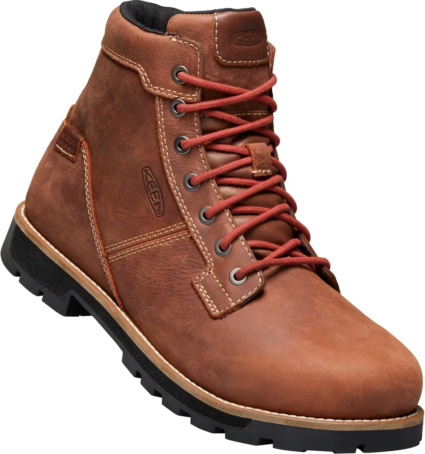 'Keen Utility' Men's 6" Seattle WP EH Aluminum Toe - Gingerbread Brown / Brick Red