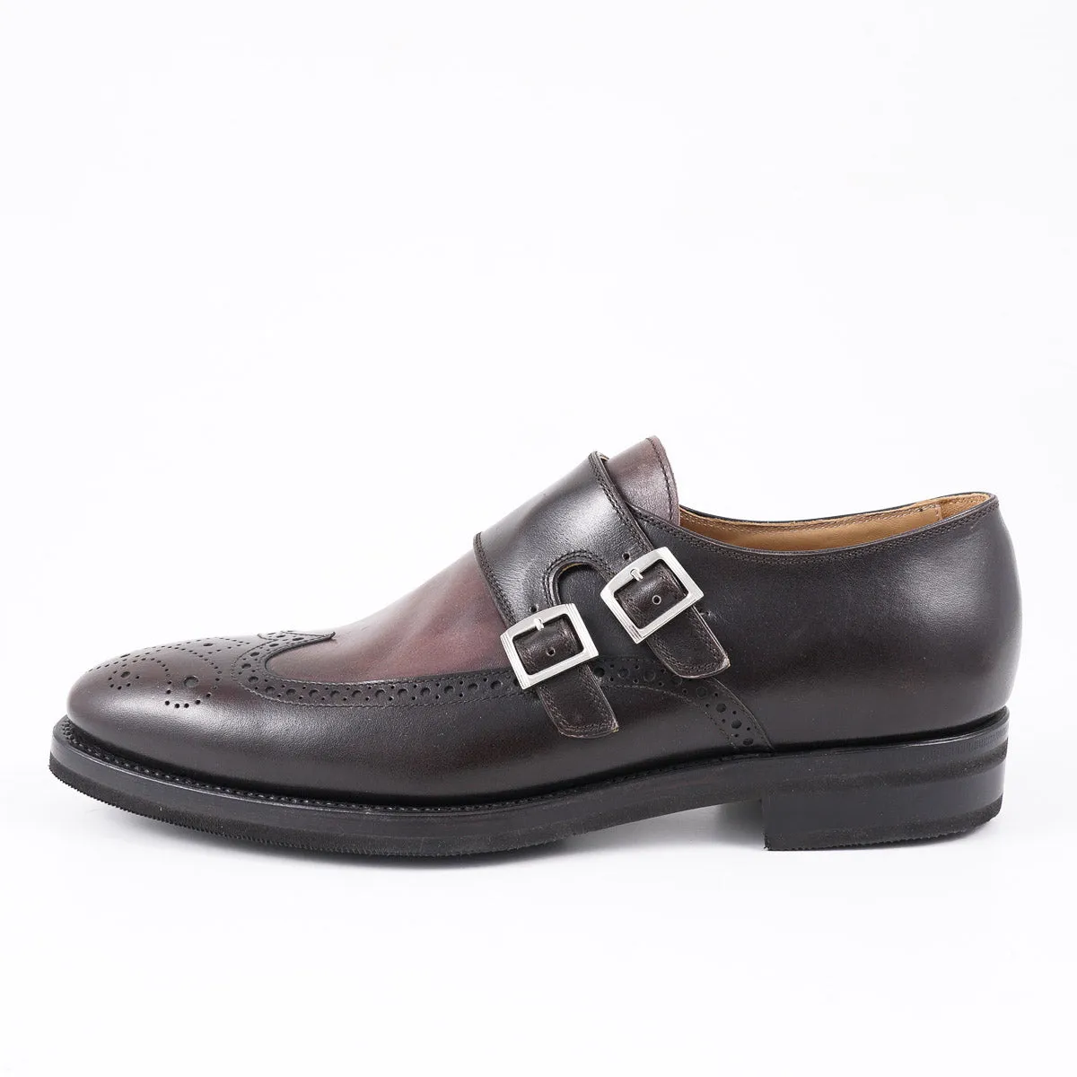 Kiton Burgundy Double Buckle Monk Strap