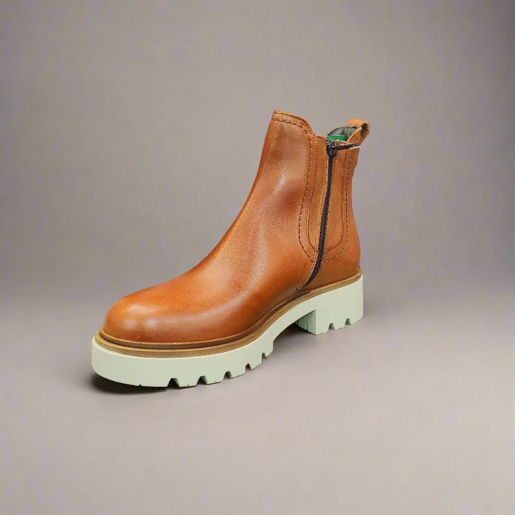 Ladies Pitillos Chunky Chelsea Boots Brown 10105 Tan Cuero sale