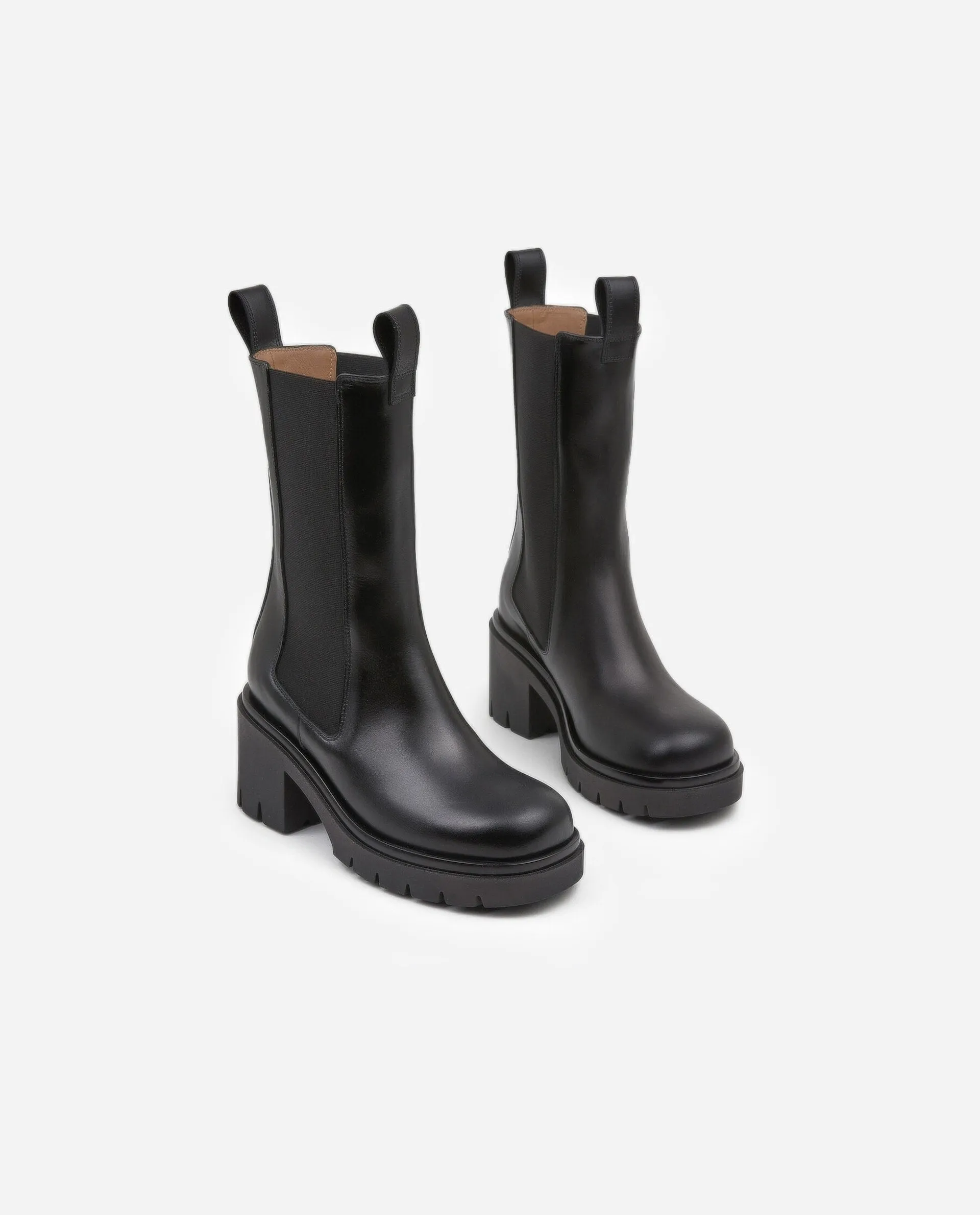 Lulu Black Leather Chelsea Boots