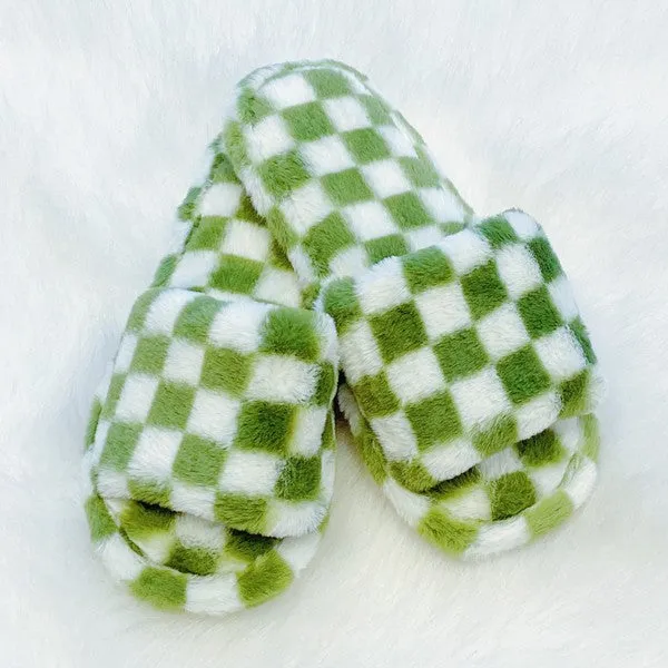 Luxe Lounge Checker Cozy Slippers - online exclusive