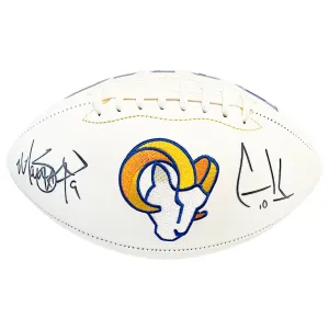 Matthew Stafford and Cooper Kupp Signed Los Angeles Rams Official NFL Team Logo Football (Fanatics)