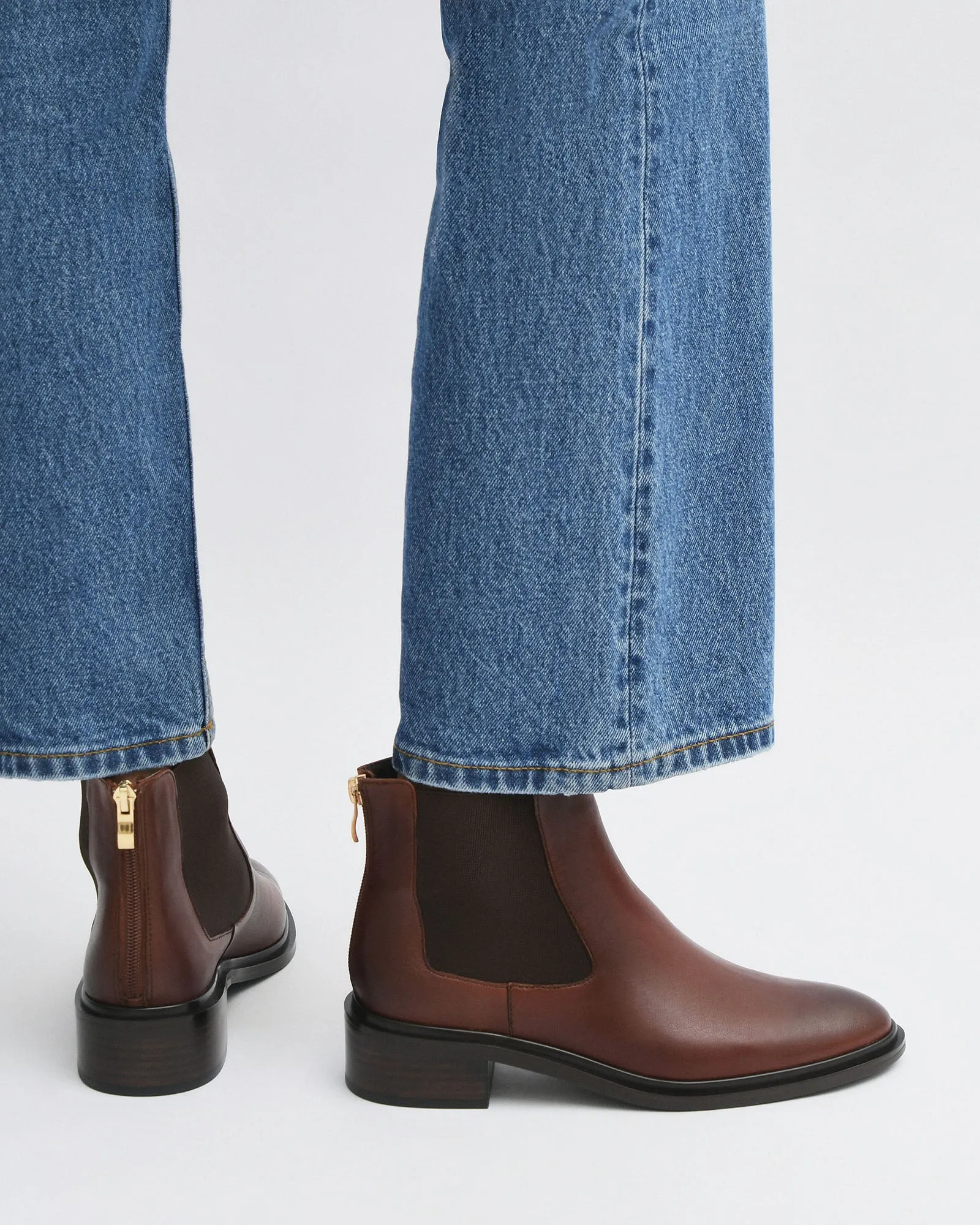 MELROSE FLAT ANKLE BOOTS CHESTNUT LEATHER