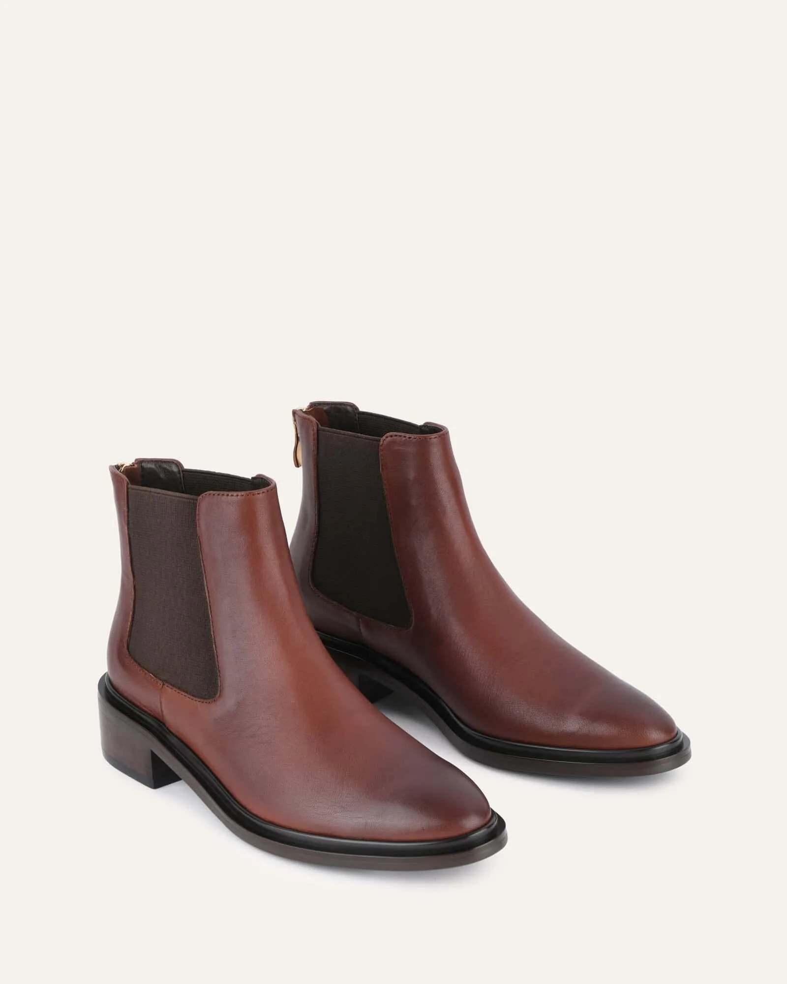 MELROSE FLAT ANKLE BOOTS CHESTNUT LEATHER