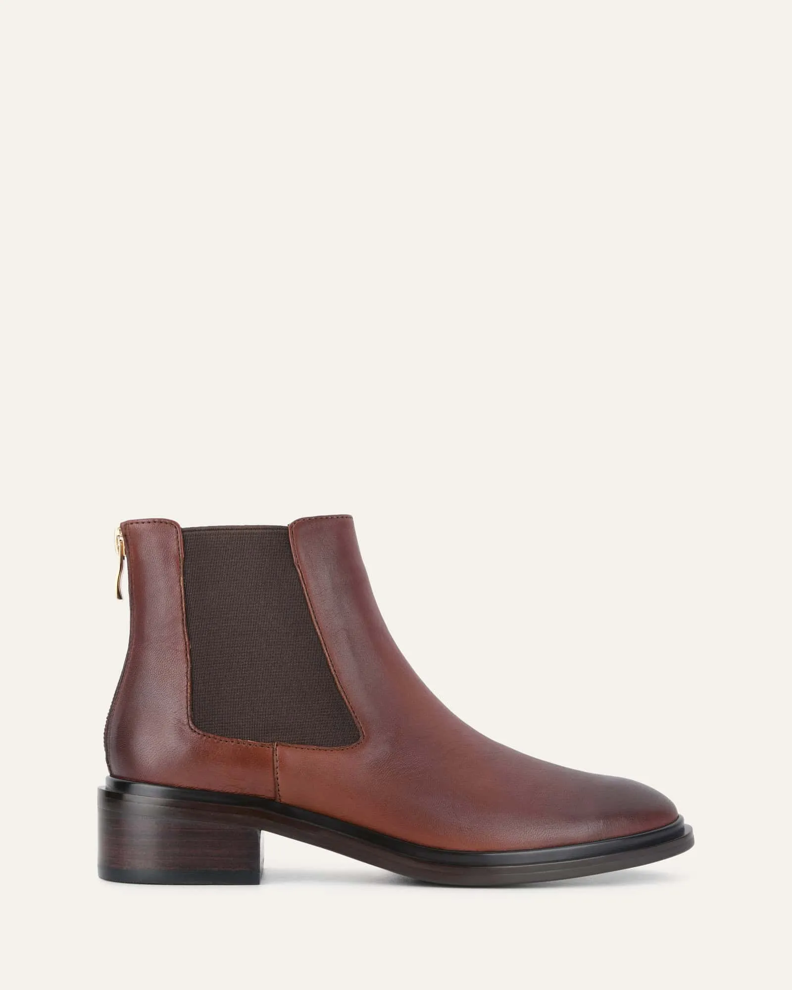 MELROSE FLAT ANKLE BOOTS CHESTNUT LEATHER