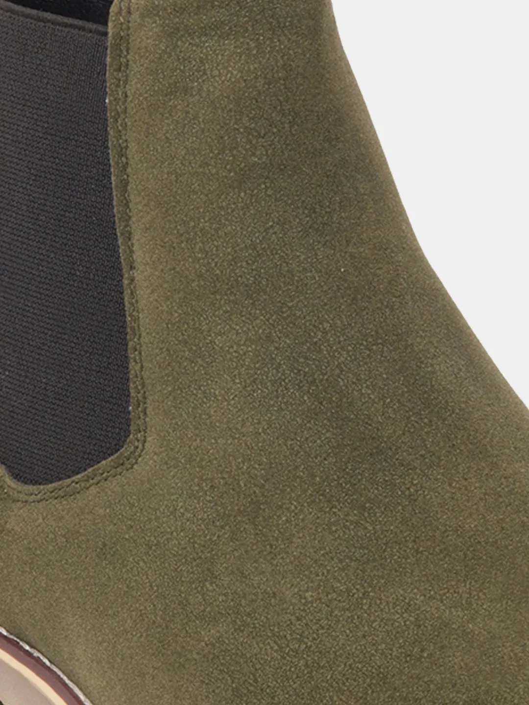 Men's Olive Suede Smart Casual Chelsea Boots (IX3037)