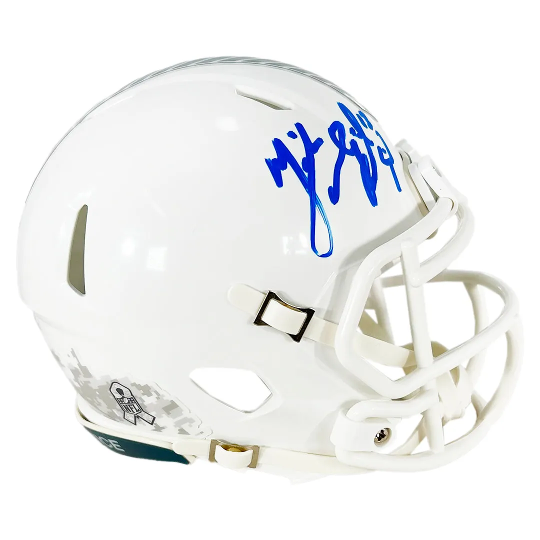 Mike Vanderjagt Signed Indianapolis Colts Salute to Service 2024 Mini Football Helmet (JSA)