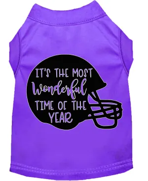 Most Wonderful Time Of The Year (football) Screen Print Dog Shirt Purple Sm