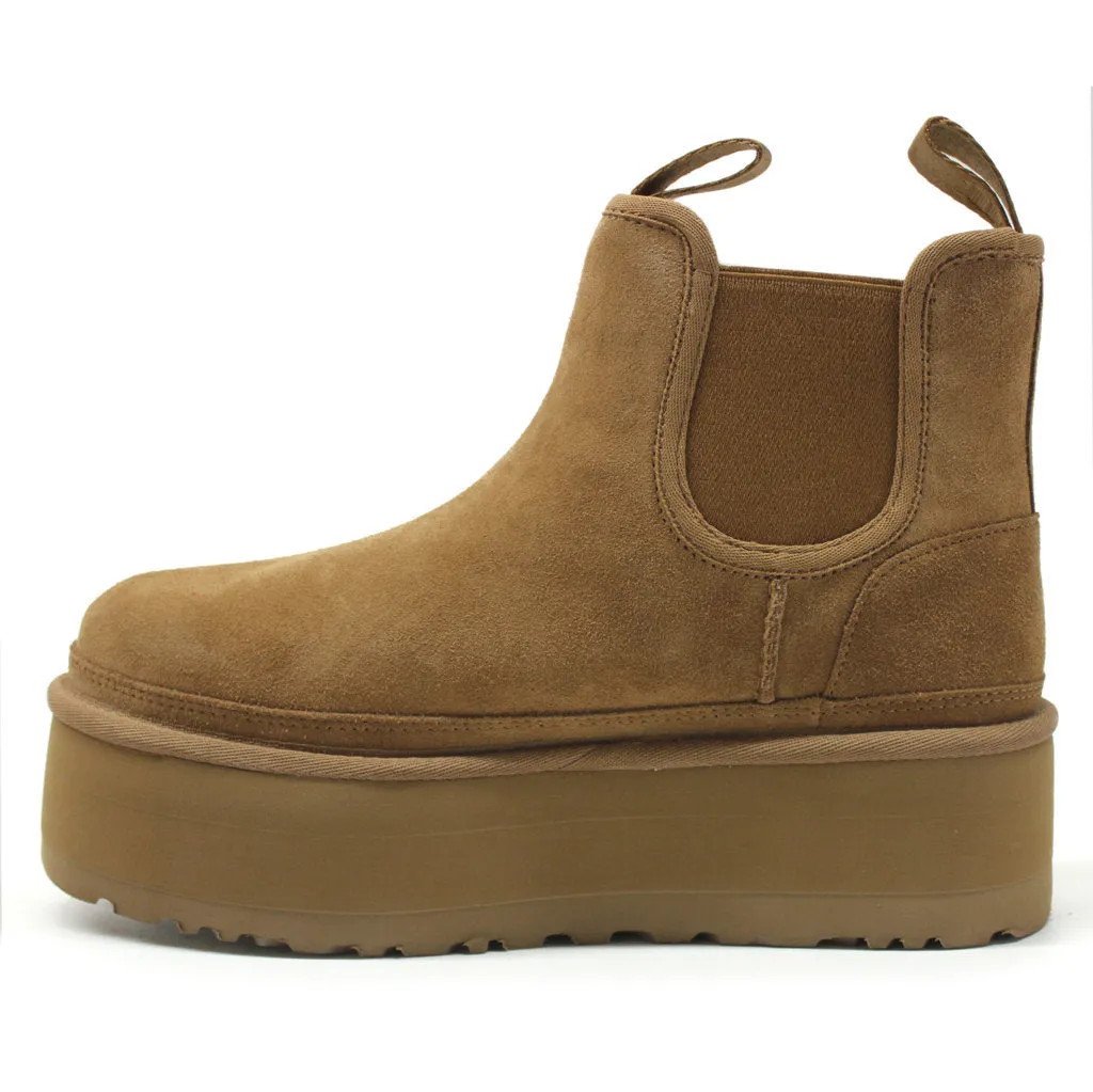 Neumel Suede Sheepskin Women's Platform Chelsea Boots