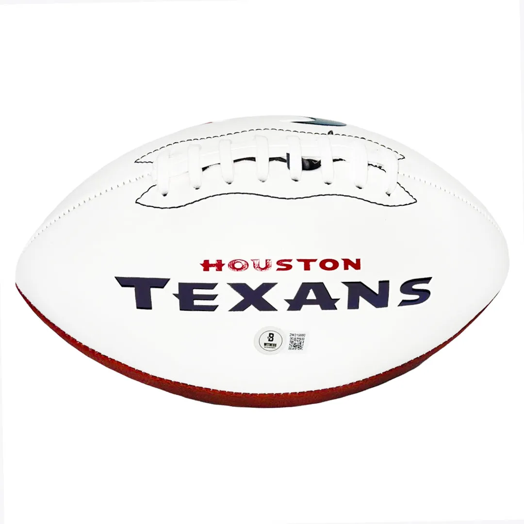 Nico Collins Signed Houston Texans Official NFL Team Logo Football (Beckett)