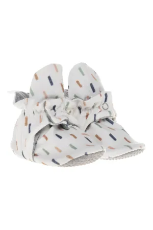 Organic Cotton Stay On Baby Booties | Non-Slip Sole | Cream | Available in 3 Sizes from 9-24 Months