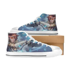 Overwatch Shoes , Overwatch Tracer Shoes High Top Sneakers for Kids and Adults