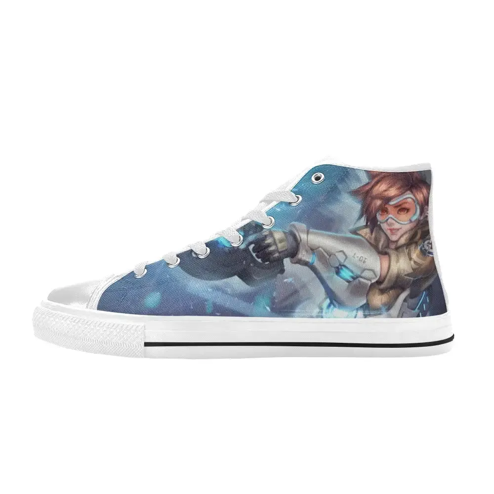 Overwatch Shoes , Overwatch Tracer Shoes High Top Sneakers for Kids and Adults