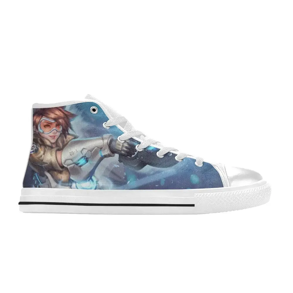 Overwatch Shoes , Overwatch Tracer Shoes High Top Sneakers for Kids and Adults