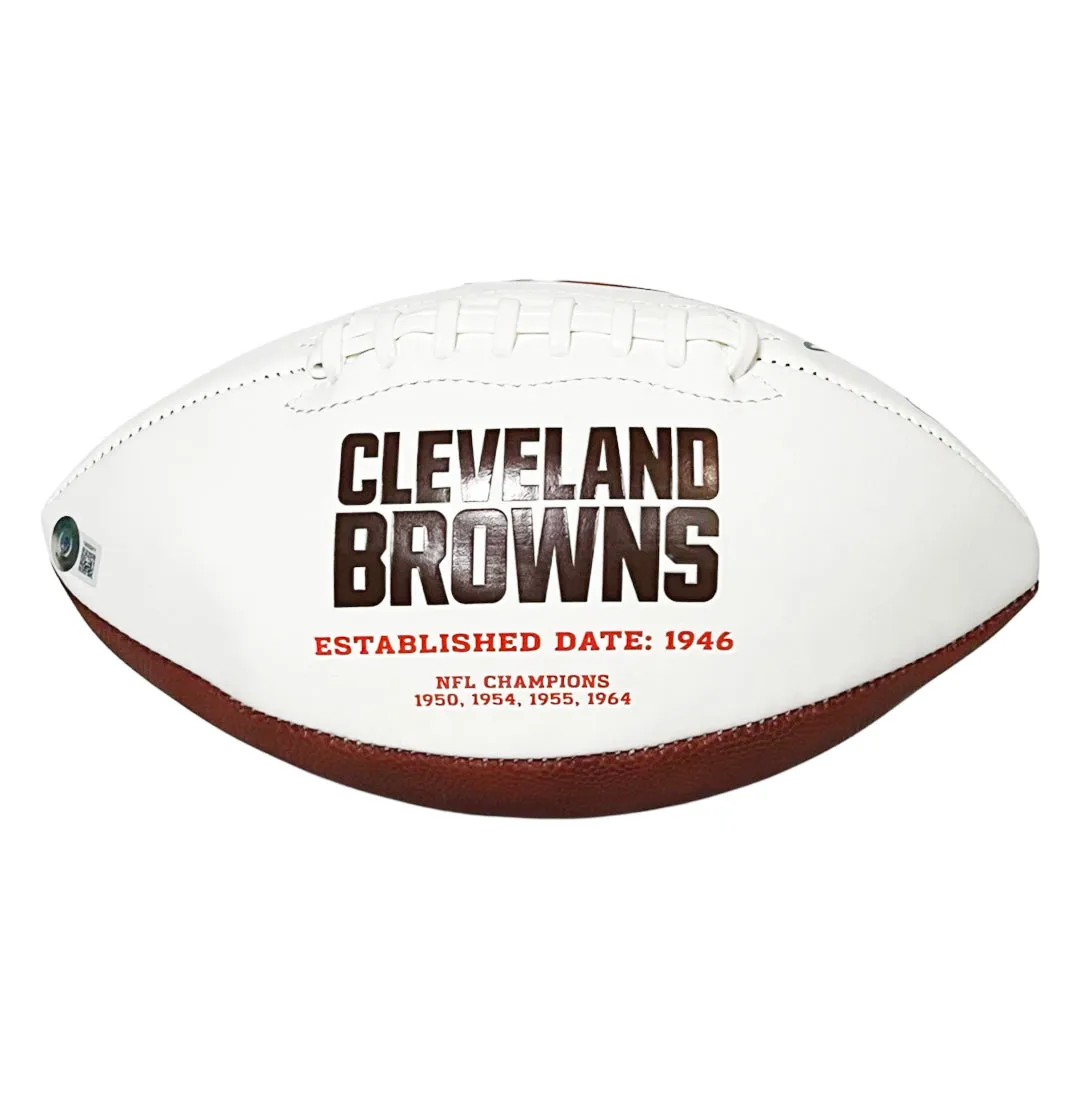 Ozzie Newsome Signed Cleveland Browns Official NFL Team Logo Football (Beckett)