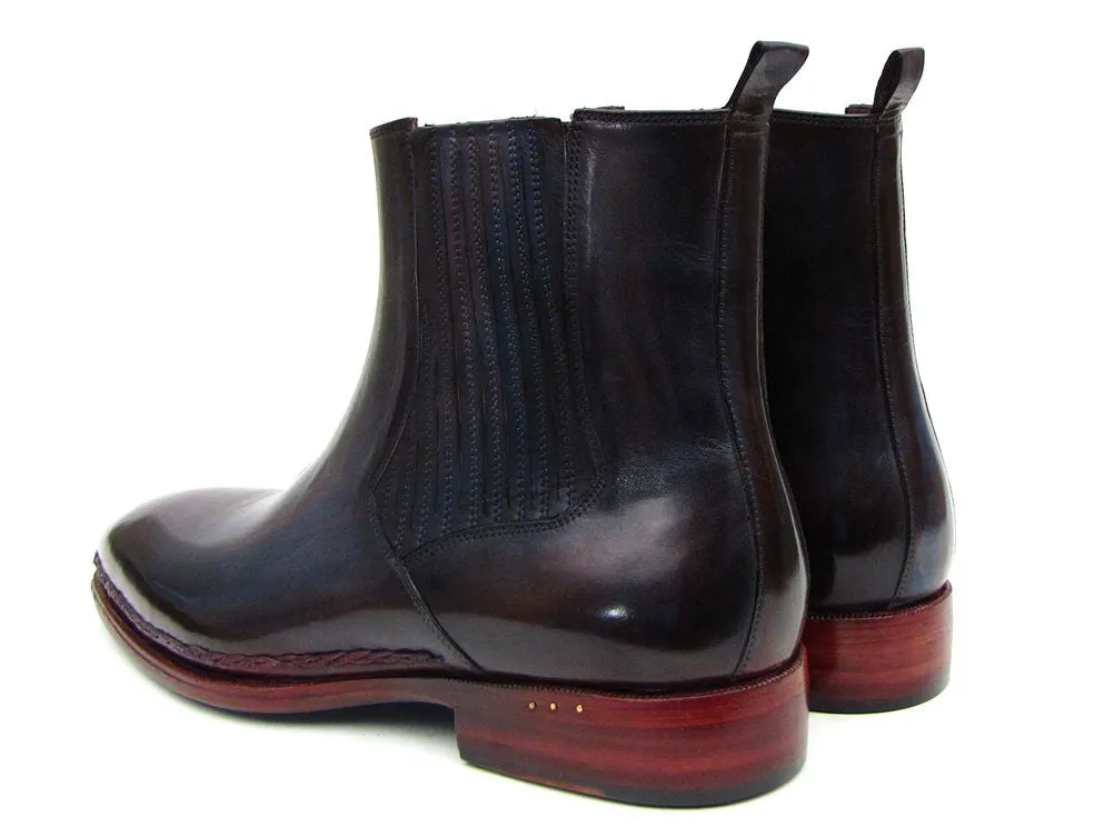 Paul Parkman Men's Chelsea Boots Navy & Bordeaux