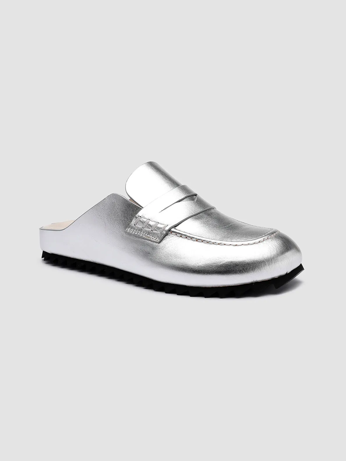 PELAGIE 009 - Gray Leather Mules