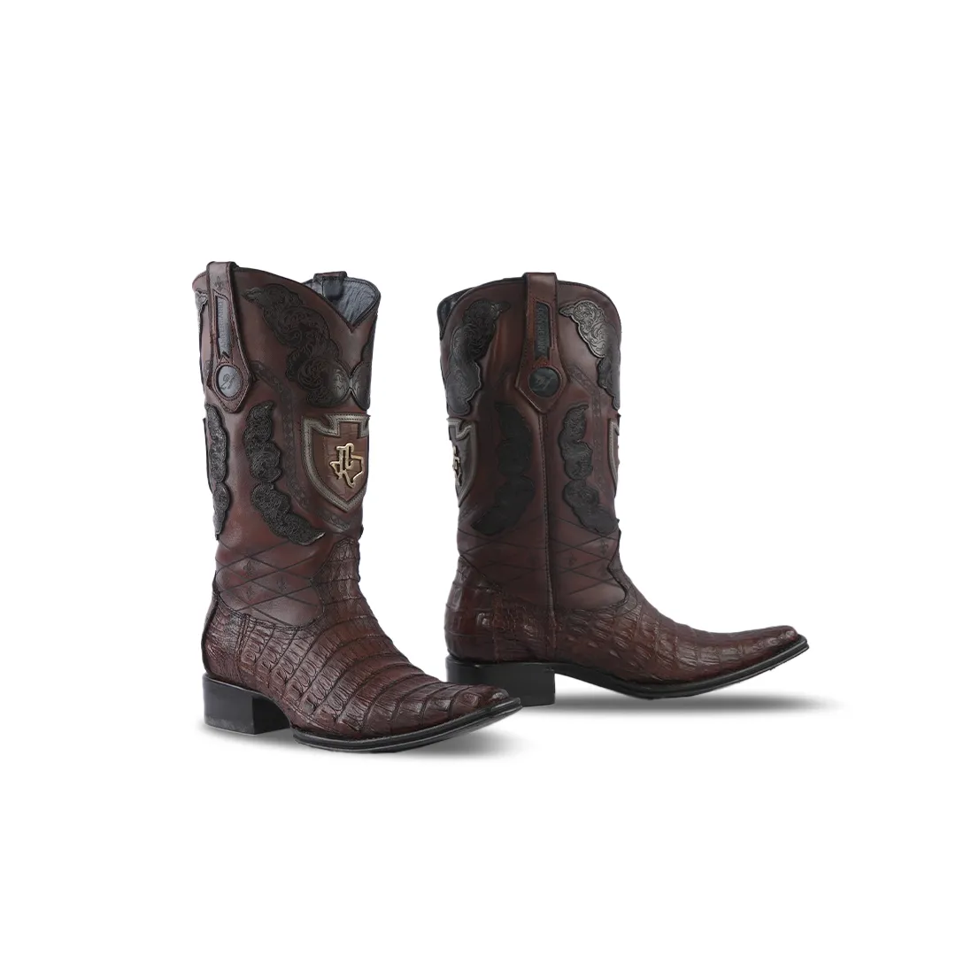 Platino Texas Country Exotic Boot Alligator Brandy Special