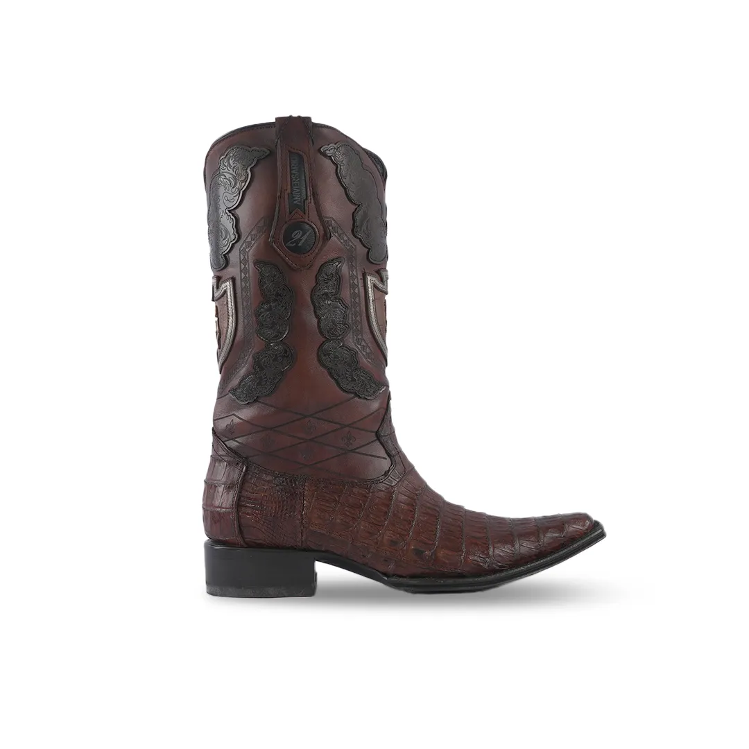 Platino Texas Country Exotic Boot Alligator Brandy Special