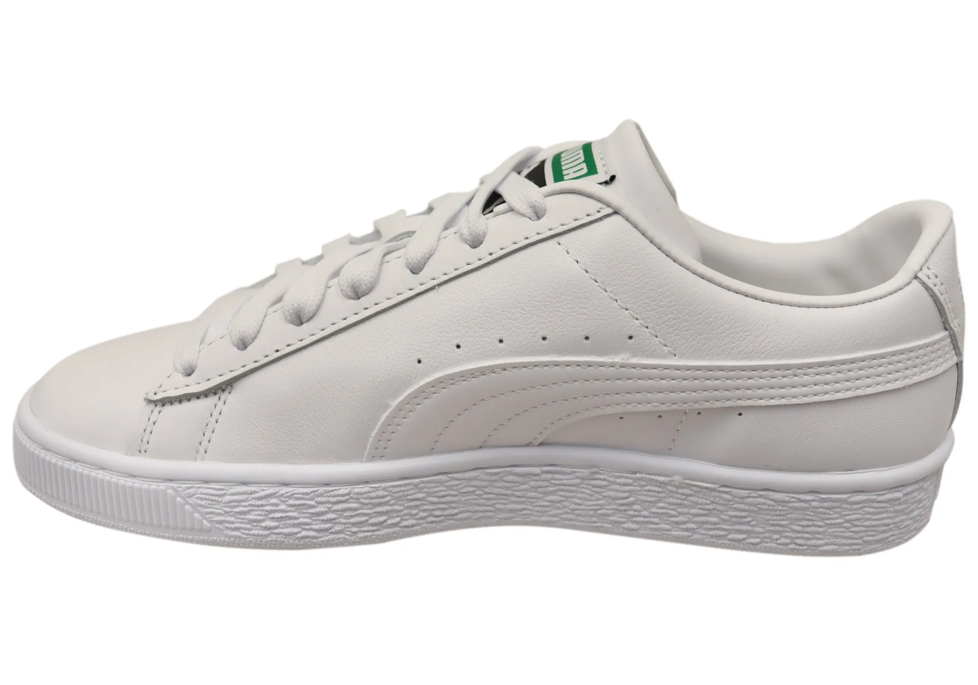 Puma Mens Basket Classic XXI Comfortable White Lace Up Sneakers