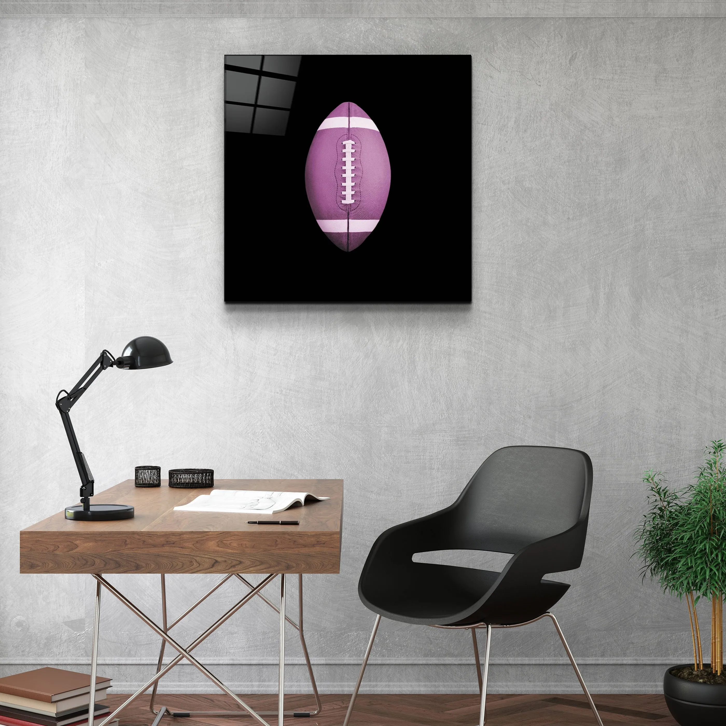 ."Recolored Designs - American Football". Glass Wall Art