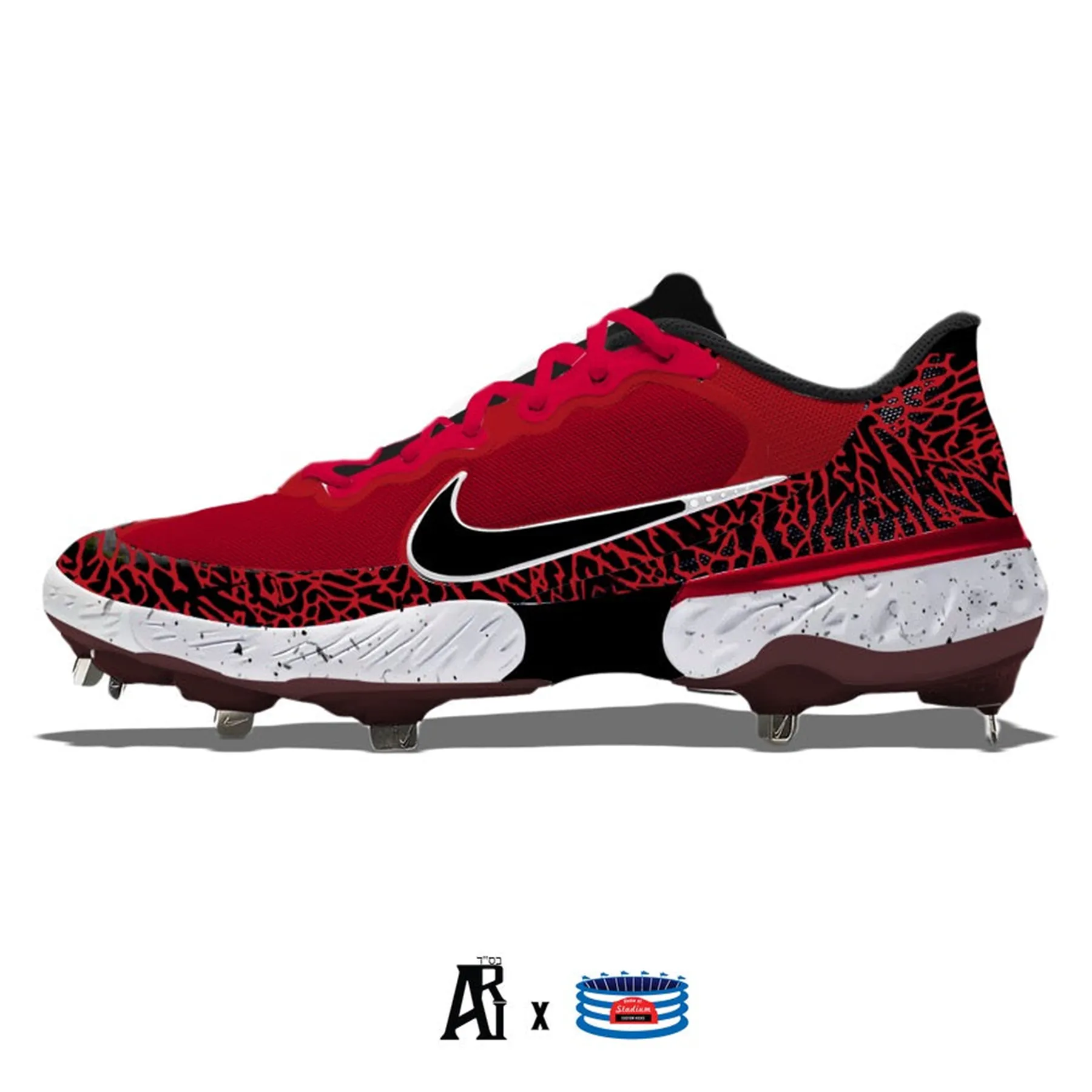 "Red Elephant" Nike Alpha Huarache Elite 3 Low Cleats