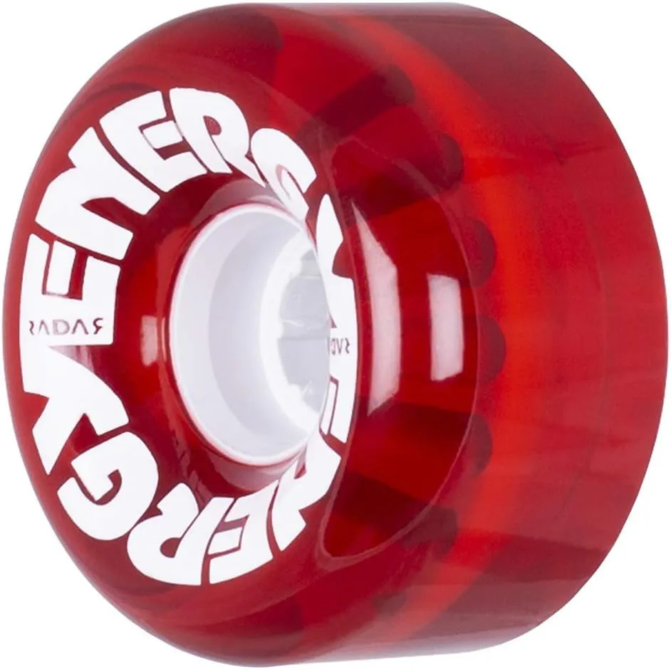 Radar Energy Roller Skate Wheels 65mm 78a - Clear Red (4 Pack)