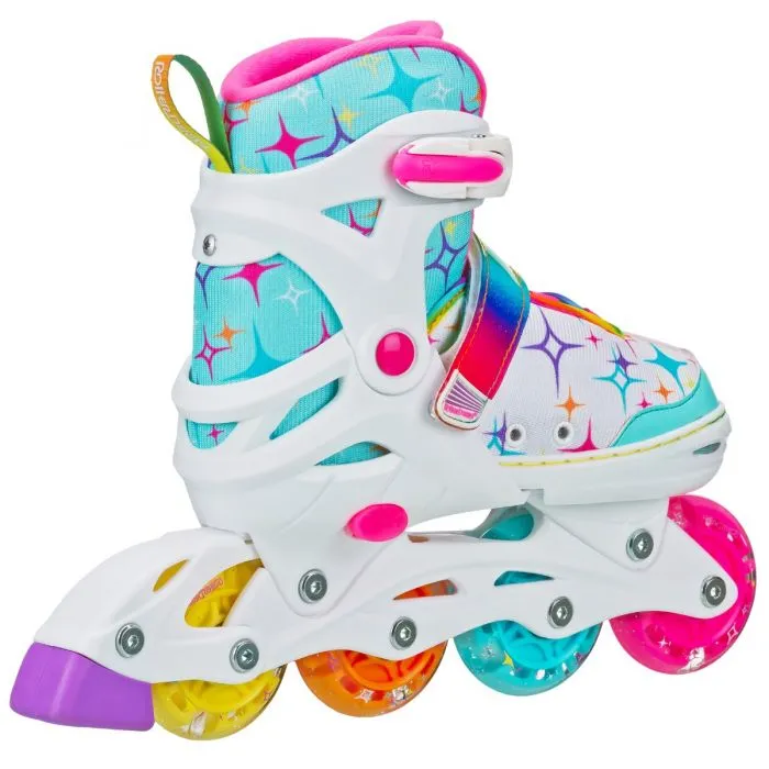 RDS Stryde Light Up Girls White Adjustable Inline Skates