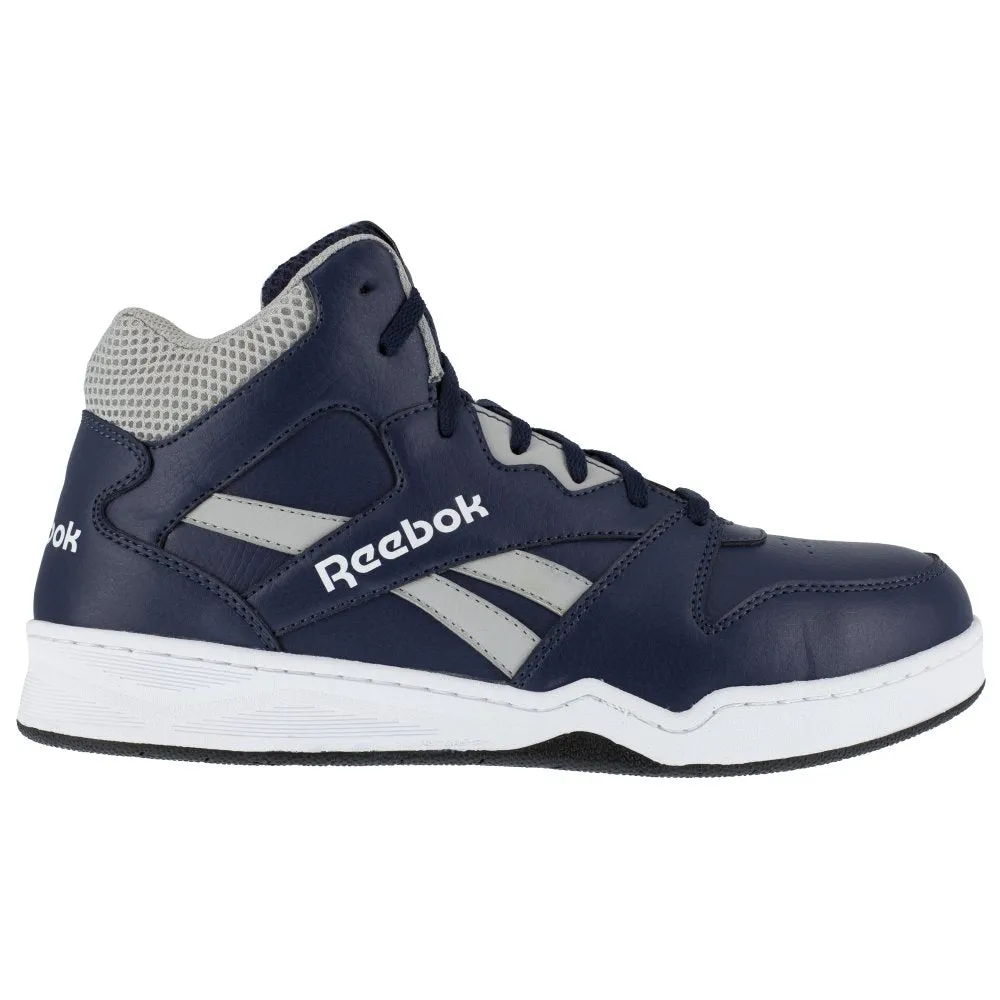 Reebok Men's High Top Bb4500 Work Sneaker Composite Toe Rb4133 In Navy And Grey