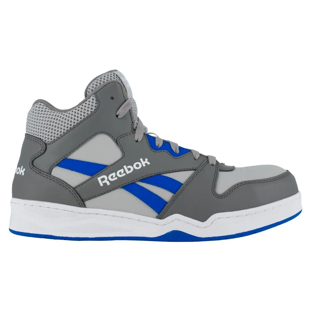 Reebok Men's High Top Bb4500 Work Sneaker Composite Toe Rb4135 In Grey And Cobalt Blue